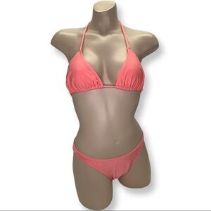 Brazilian Dalvi Size Medium Peach Full Bikini Bottom & Triangle Bikini Top. New